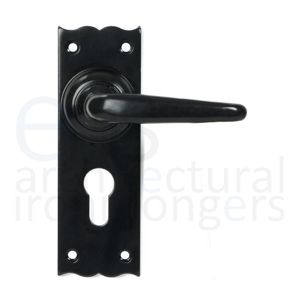 46570 • 152 x 50 x 6mm • Black • From The Anvil Oak Lever Euro Lock Set