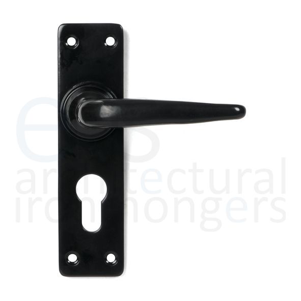 46577 • 155 x 40 x 5mm • Black • From The Anvil Smooth Lever Euro Lock Set