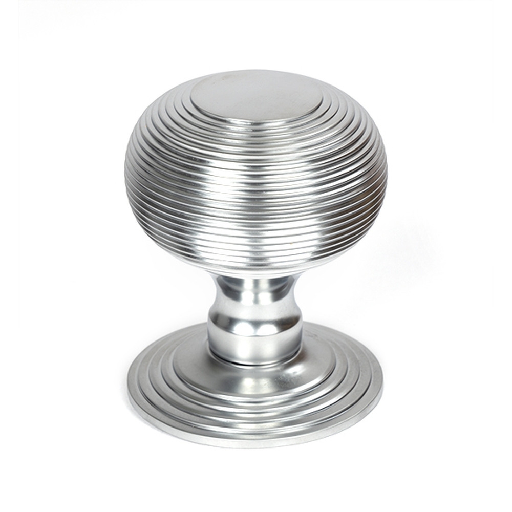 46659  80mm  Satin Chrome  From The Anvil Beehive Centre Door Knob