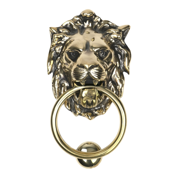 46722 � 170 x 130mm � Aged Brass � From The Anvil Lion's Head Knocker