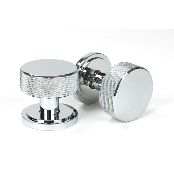 46779 • 63mm • Polished Chrome • From The Anvil Brompton Mortice Knobs On Art Deco Roses
