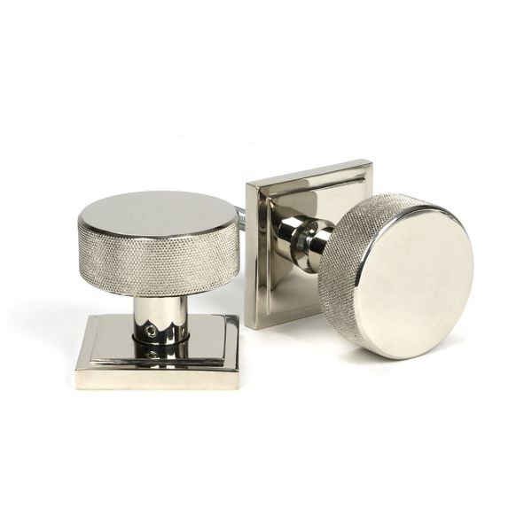 46785 • 63mm • Polished Nickel • From The Anvil Brompton Mortice Knobs On Square Roses