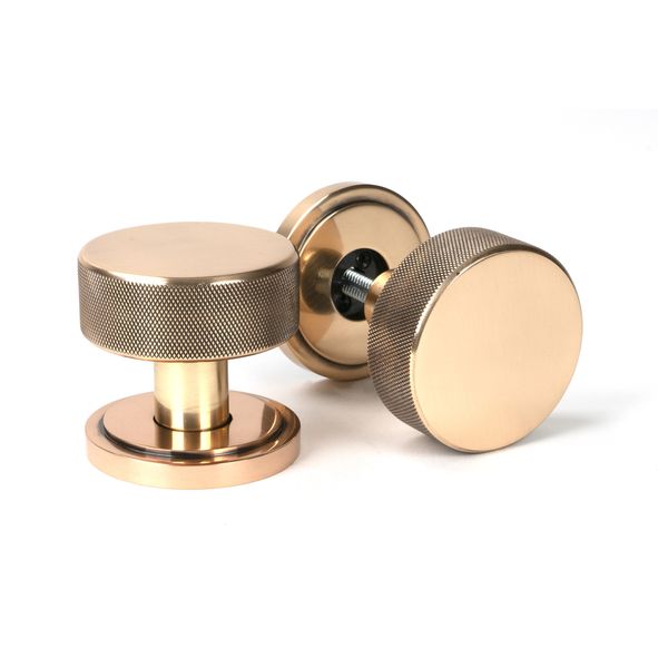 46791 • 63mm • Polished Bronze • From The Anvil Brompton Mortice Knobs On Art Deco Roses