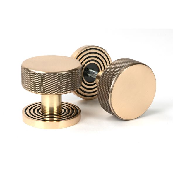 46792 • 63mm • Polished Bronze • From The Anvil Brompton Mortice Knobs On Beehive Roses