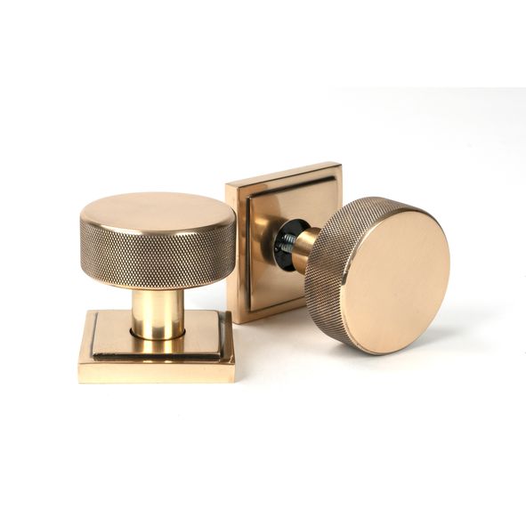 46793 • 63mm • Polished Bronze • From The Anvil Brompton Mortice Knobs On Square Roses