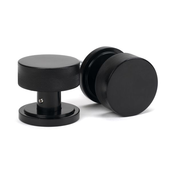 46795 • 63mm • Black • From The Anvil Brompton Mortice Knobs On Art Deco Roses