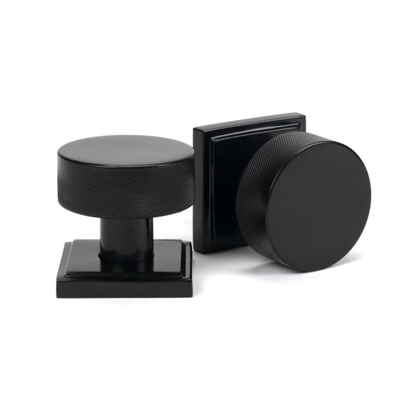 46797 • 63mm • Black • From The Anvil Brompton Mortice Knobs On Square Roses