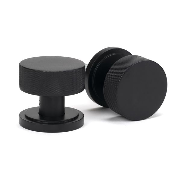 46799 • 63mm • Matt Black • From The Anvil Brompton Mortice Knobs On Art Deco Roses