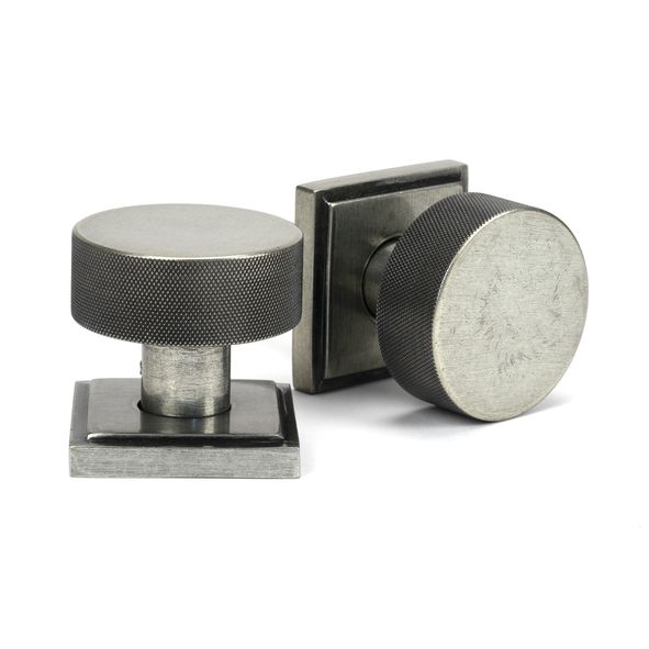 46805 • 63mm • Pewter Patina • From The Anvil Brompton Mortice Knobs On Square Roses