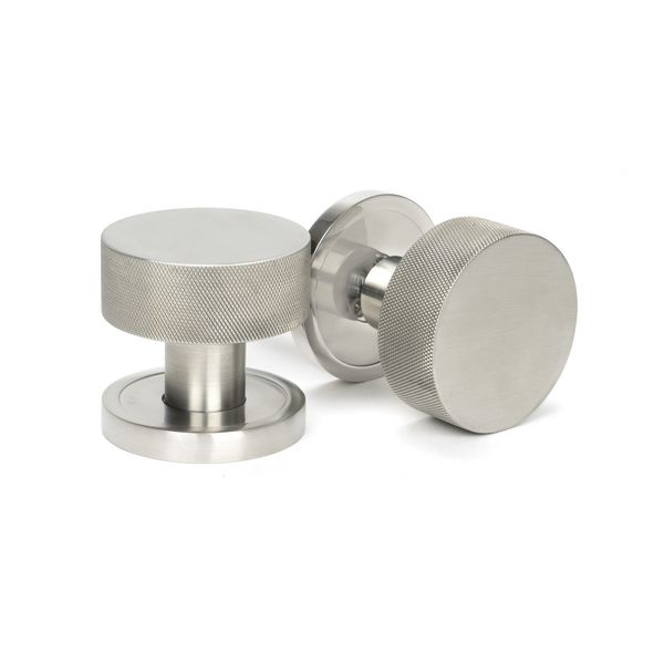 46810 • 63mm • Satin Marine SS [316] • From The Anvil Brompton Mortice Knob On Plain Roses