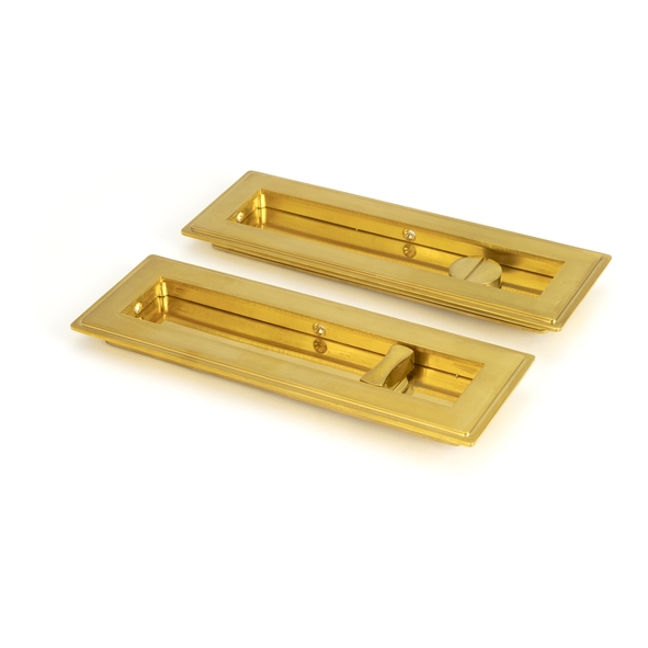 47161 � 175mm � Polished Brass � From The Anvil Art Deco Rectangular Pull - Privacy Set