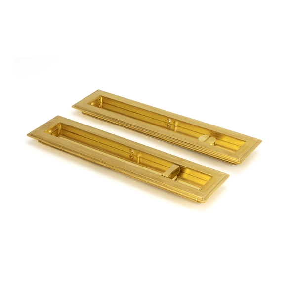 47162 � 250mm � Polished Brass � From The Anvil Art Deco Rectangular Pull - Privacy Set