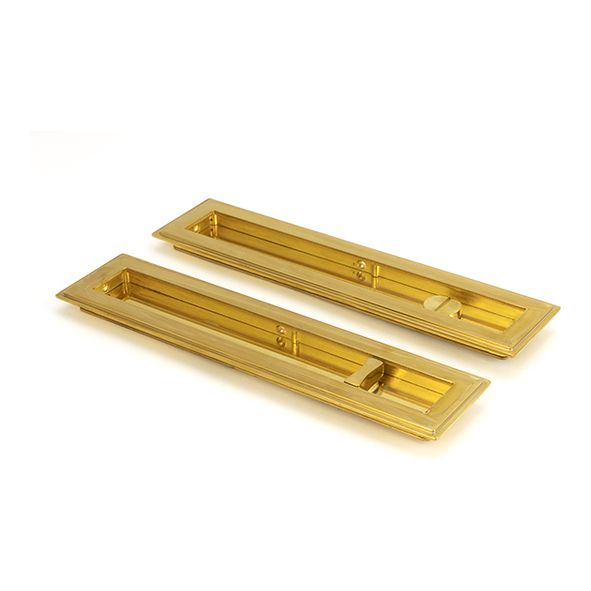 47162 • 250mm • Polished Brass • From The Anvil Art Deco Rectangular Pull - Privacy Set