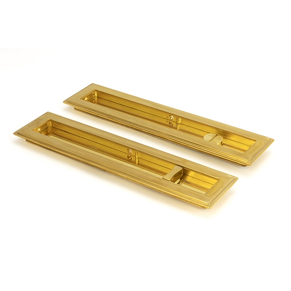 47162  250mm  Polished Brass  From The Anvil Art Deco Rectangular Pull - Privacy Set