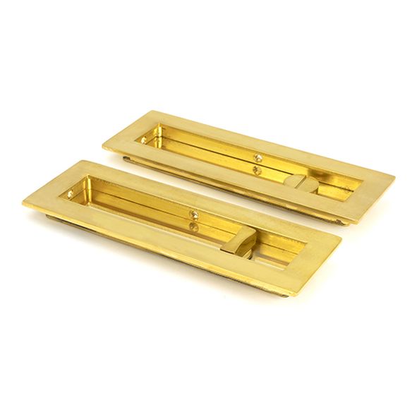 47163 • 175mm • Polished Brass • From The Anvil Plain Rectangular Pull - Privacy Set