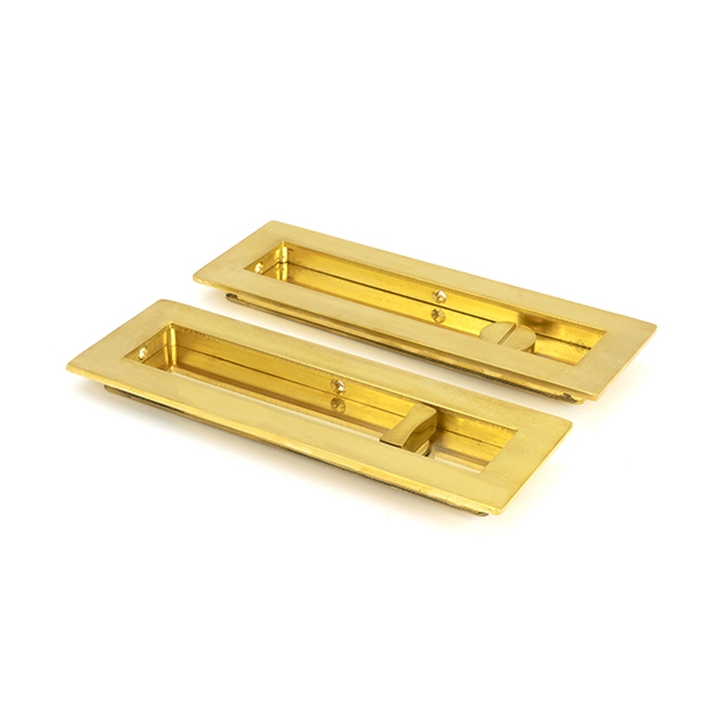 47163 • 175mm • Polished Brass • From The Anvil Plain Rectangular Pull - Privacy Set