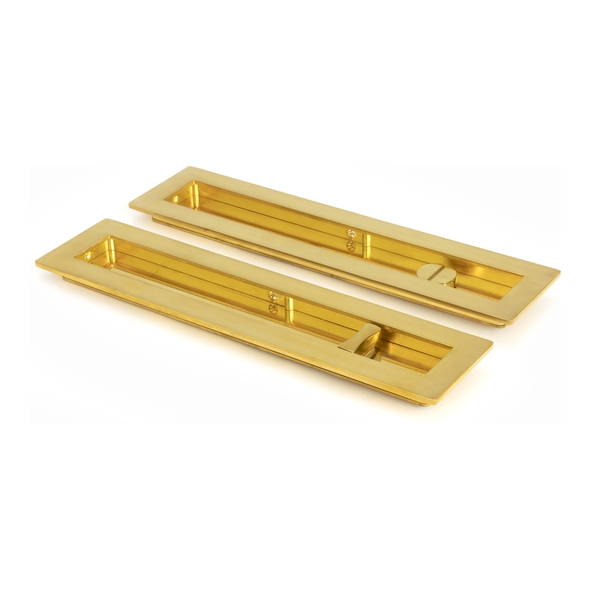 47164 � 250mm � Polished Brass � From The Anvil Plain Rectangular Pull - Privacy Set