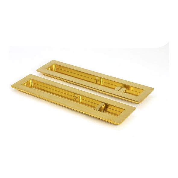 47164 • 250mm • Polished Brass • From The Anvil Plain Rectangular Pull - Privacy Set