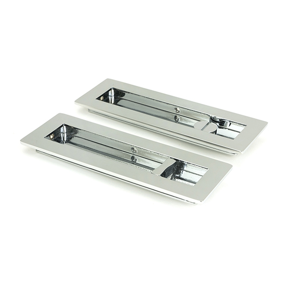 47181  175mm  Polished Chrome  From The Anvil Plain Rectangular Pull - Privacy Set