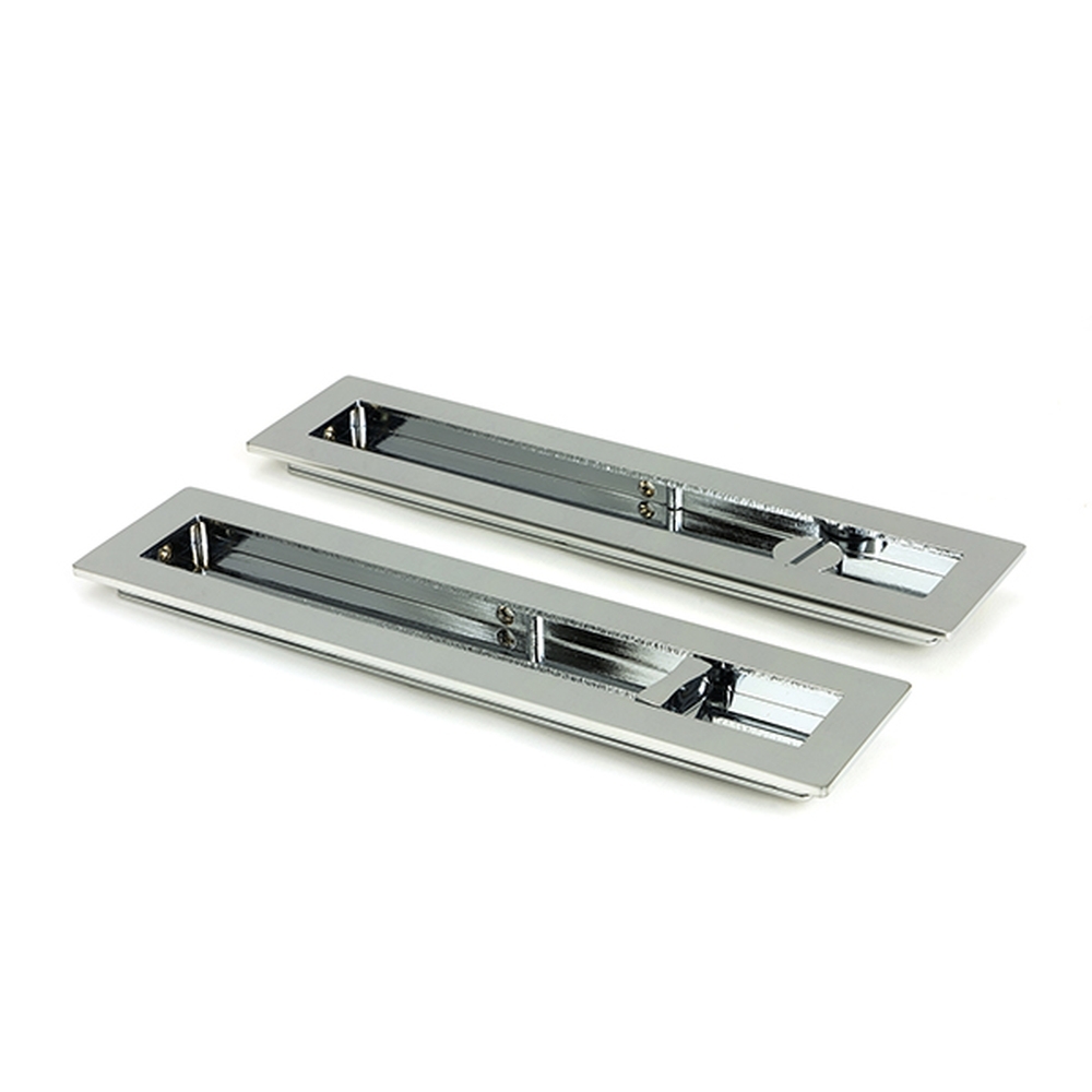 47182  250mm  Polished Chrome  From The Anvil Plain Rectangular Pull - Privacy Set