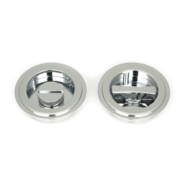 47187 � 60mm � Polished Chrome � From The Anvil Art Deco Round Pull - Privacy Set