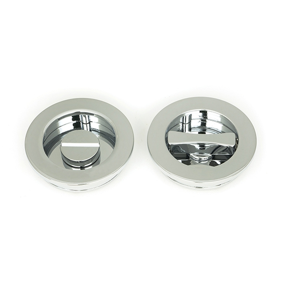 47189  60mm  Polished Chrome  From The Anvil Plain Round Pull - Privacy Set