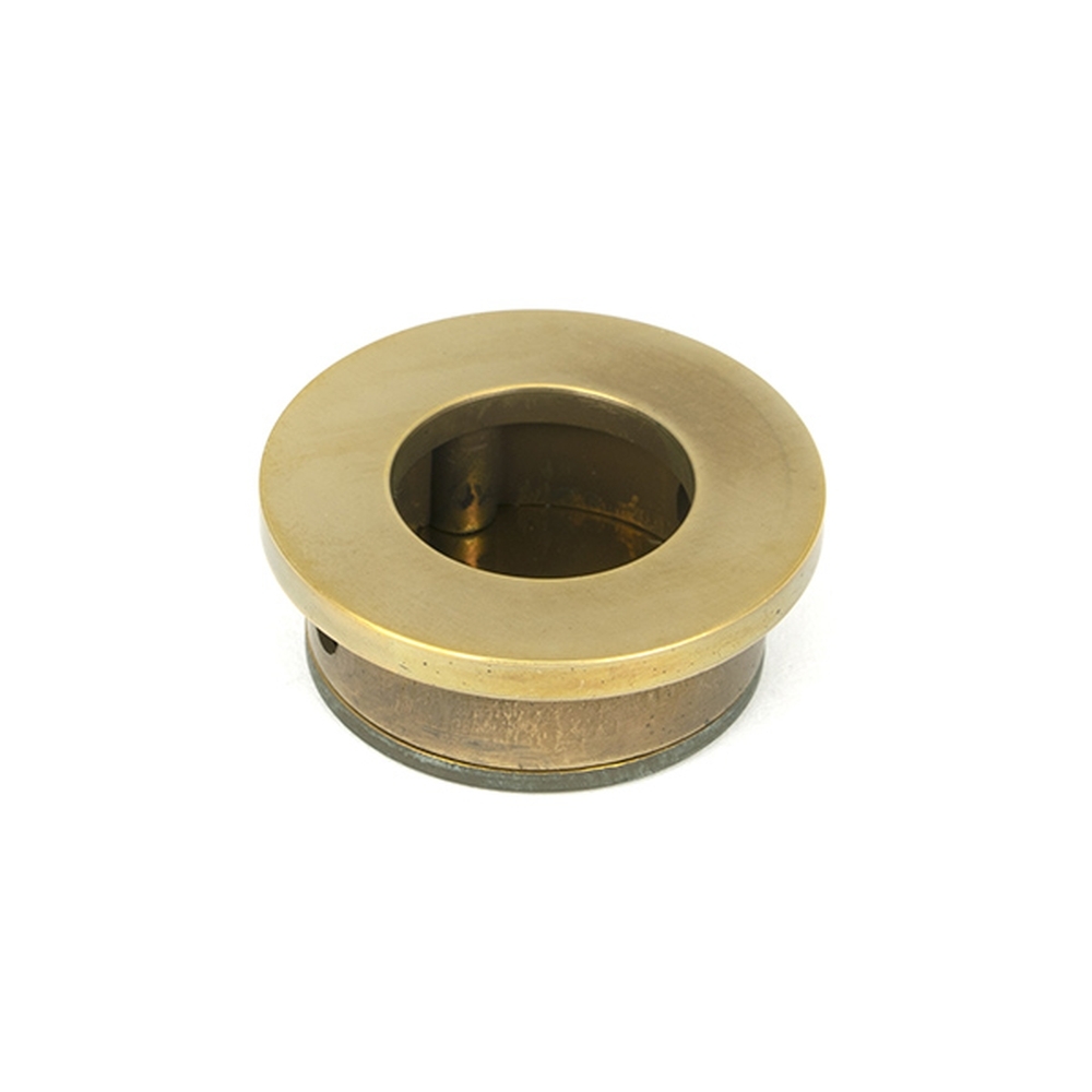 48333  34mm  Aged Brass  From The Anvil Round Finger Edge Pull