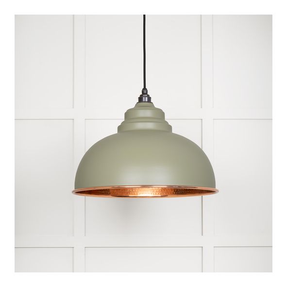 49501TU • 400mm • Hammered Copper & Tump • From The Anvil Harborne Pendant