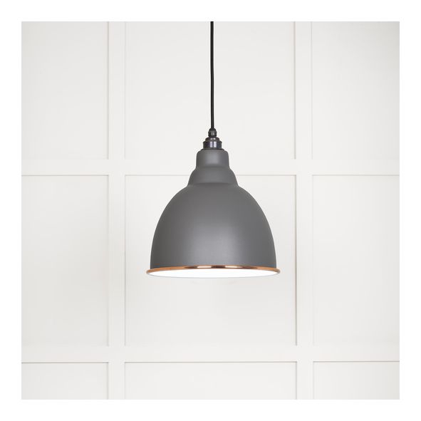 49507BL • 260mm • White Gloss & Bluff • From The Anvil Brindley Pendant