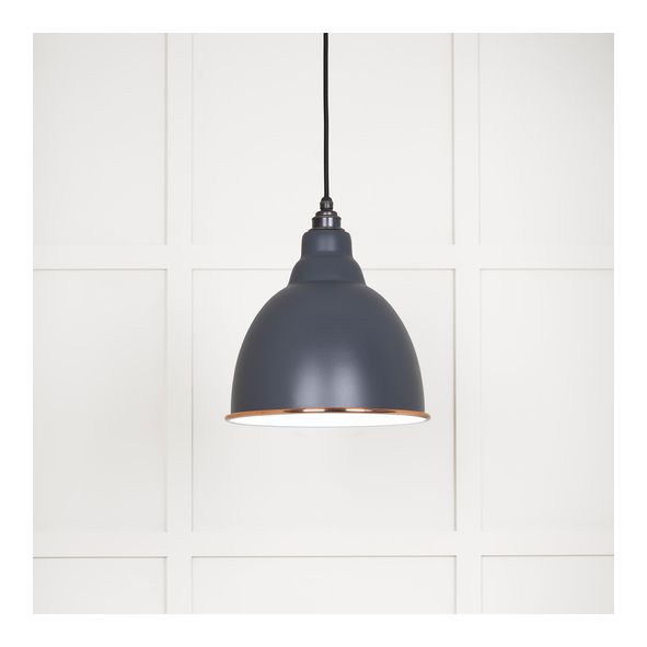 49507SL • 260mm • White Gloss & Slate • From The Anvil Brindley Pendant
