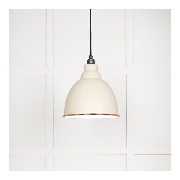 49507TE • 260mm • White Gloss & Teasel • From The Anvil Brindley Pendant