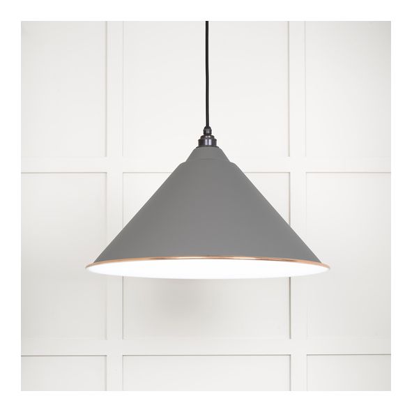 49510BL • 510mm • White Gloss & Bluff • From The Anvil Hockley Pendant