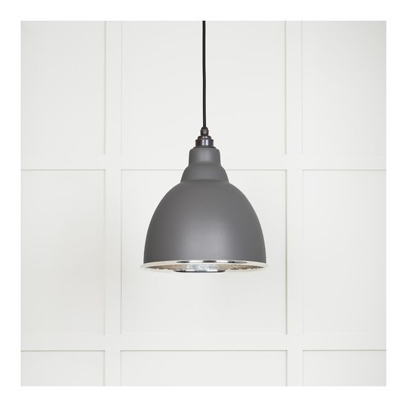 49511BL • 260mm • Hammered Nickel & Bluff • From The Anvil Brindley Pendant