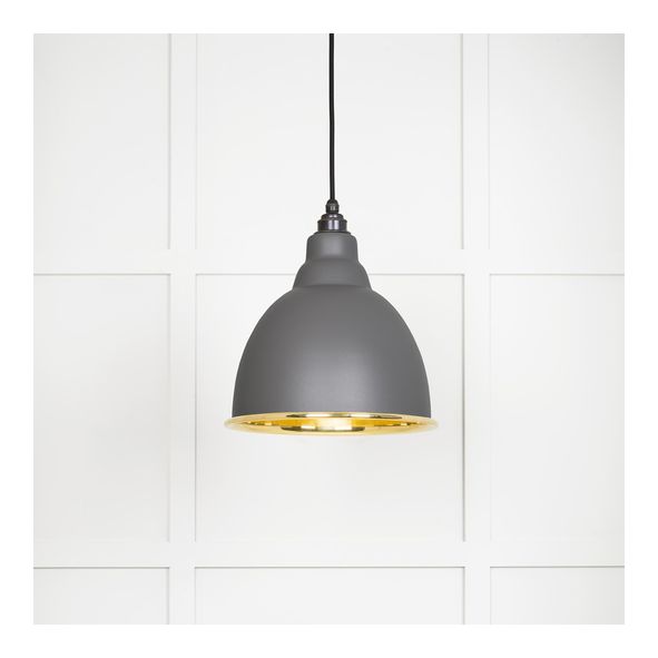 49518BL • 260mm • Smooth Brass & Bluff • From The Anvil Brindley Pendant