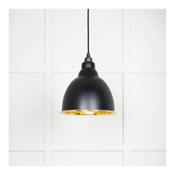 49518EB • 260mm • Smooth Brass & Elan Black • From The Anvil Brindley Pendant