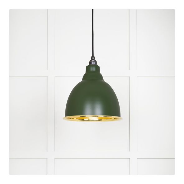 49518H • 260mm • Smooth Brass & Heath • From The Anvil Brindley Pendant