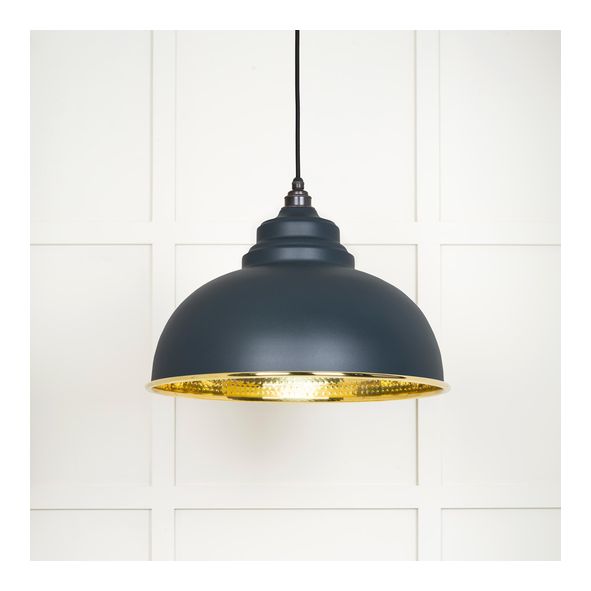49521SO • 400mm • Hammered Brass & Soot • From The Anvil Harborne Pendant