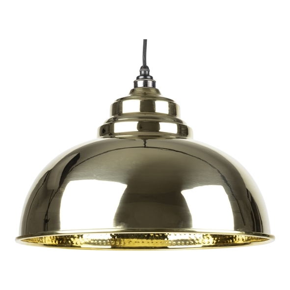 49521 • 400mm • From The Anvil Hammered Brass Harborne Pendant