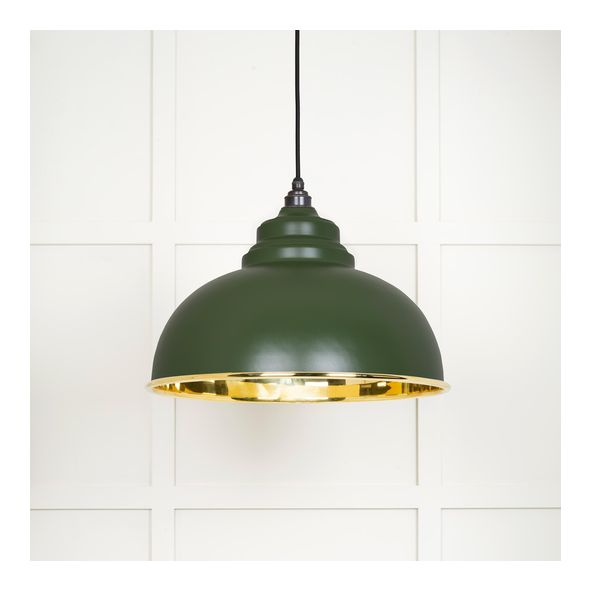 49522H • 400mm • Smooth Brass & Heath • From The Anvil Harborne Pendant