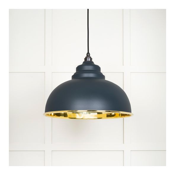 49522SO • 400mm • Smooth Brass & Soot • From The Anvil Harborne Pendant