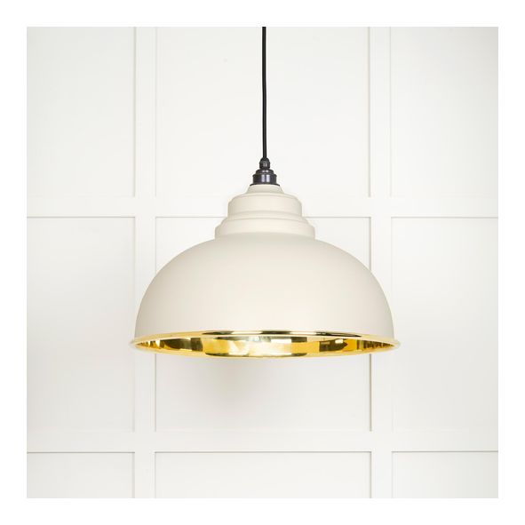 49522TE • 400mm • Smooth Brass & Teasel • From The Anvil Harborne Pendant