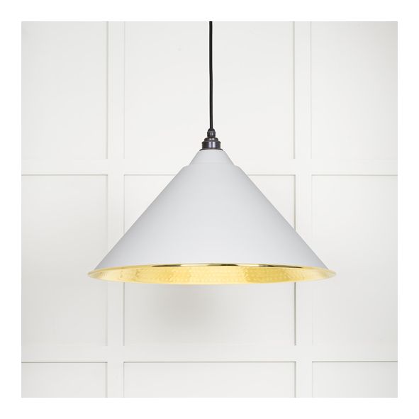 49523F • 510mm • Hammered Brass & Flock • From The Anvil Hockley Pendant