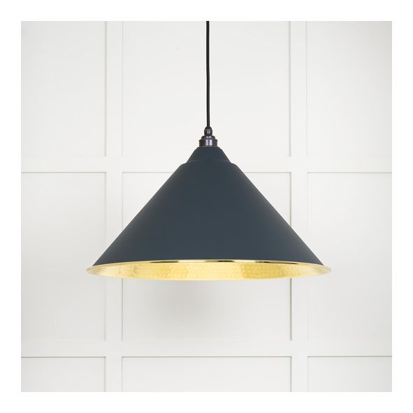 49523SO • 510mm • Hammered Brass & Soot • From The Anvil Hockley Pendant