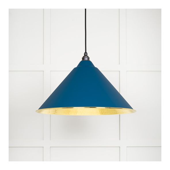 49523U • 510mm • Hammered Brass & Upstream • From The Anvil Hockley Pendant