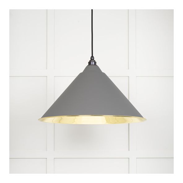 49524BL • 510mm • Smooth Brass & Bluff • From The Anvil Hockley Pendant