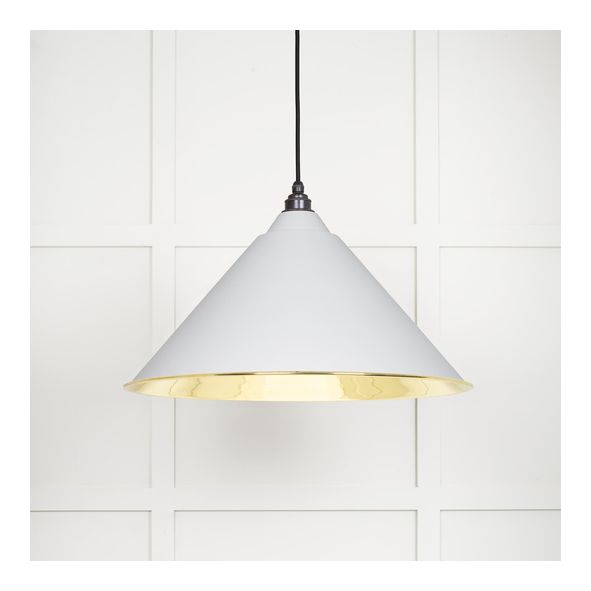 49524F • 510mm • Smooth Brass & Flock • From The Anvil Hockley Pendant