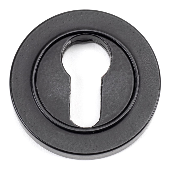 49540 � 53mm � Matt Black � From The Anvil Round Euro Escutcheon [Plain]