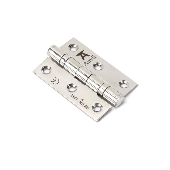 49571  076 x 050mm  Polished Stainless  From The Anvil Ball Bearing Butt Hinge