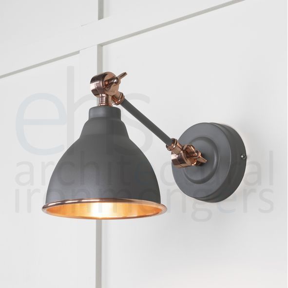 49714SBL  139 x 124mm  Smooth Copper  From The Anvil Brindley Wall Light in Bluff