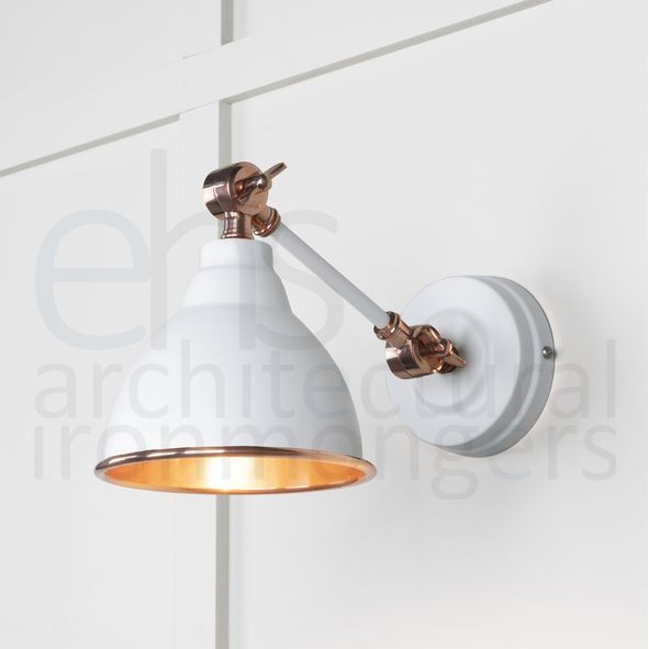 49714SF  139 x 124mm  Smooth Copper  From The Anvil Brindley Wall Light in Flock